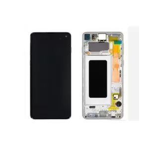 Lcd + touchscreen + frame za Samsung G973 Galaxy S10 GH82-18850B prisma white FULL ORIGINAL EU
