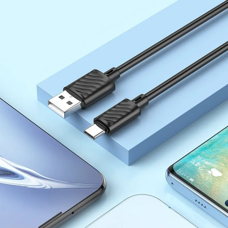 USB kabal HOCO. X88 Type C 3A crni