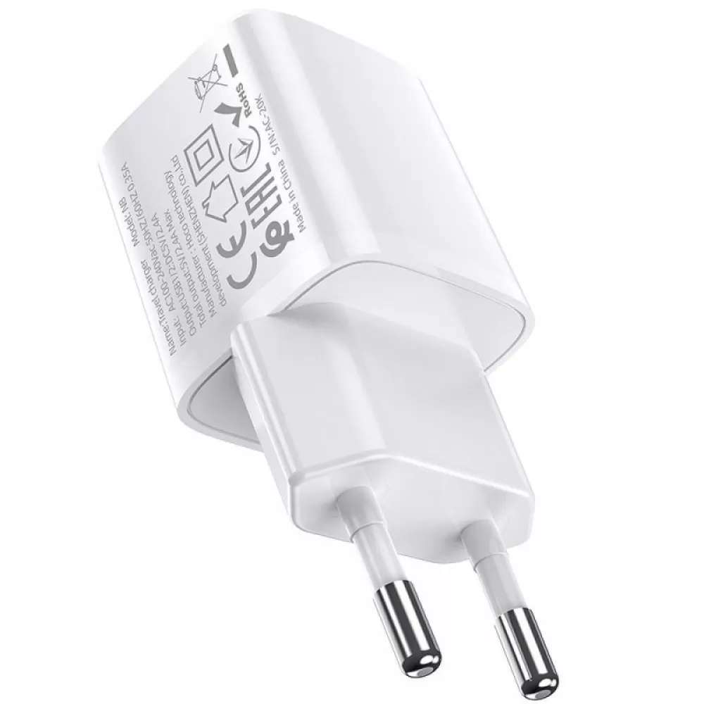 Adapter HOCO. N8 2xUSB 2.4A beli