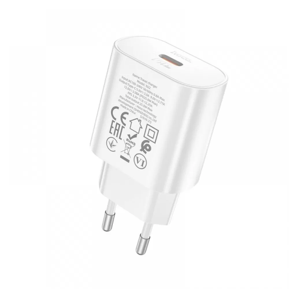 Adapter HOCO. N22 Type C PD 25W beli