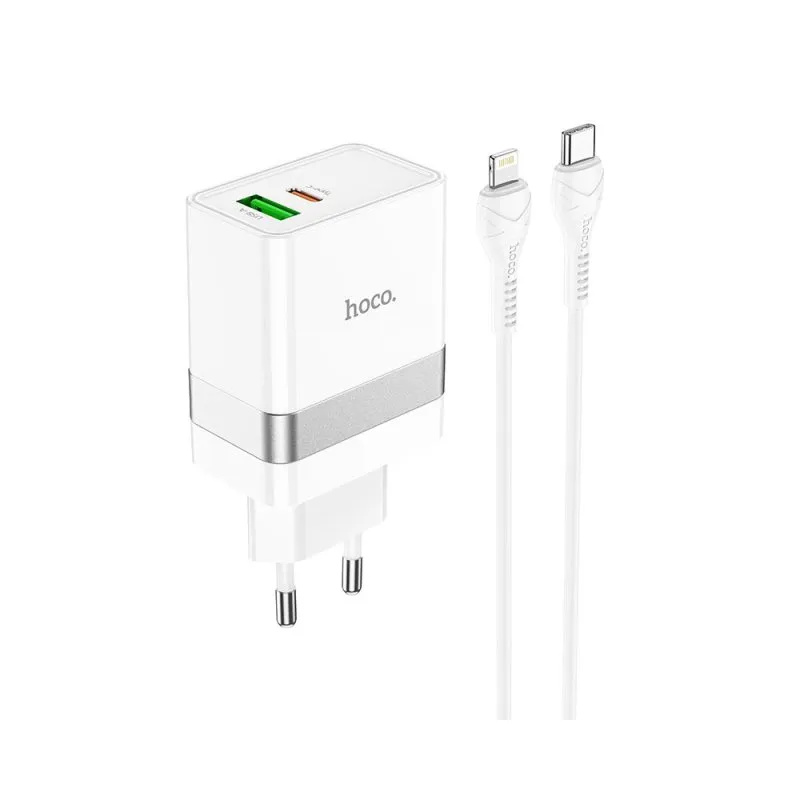 Kucni punjac HOCO. N21 Type C na Lightning 30w beli