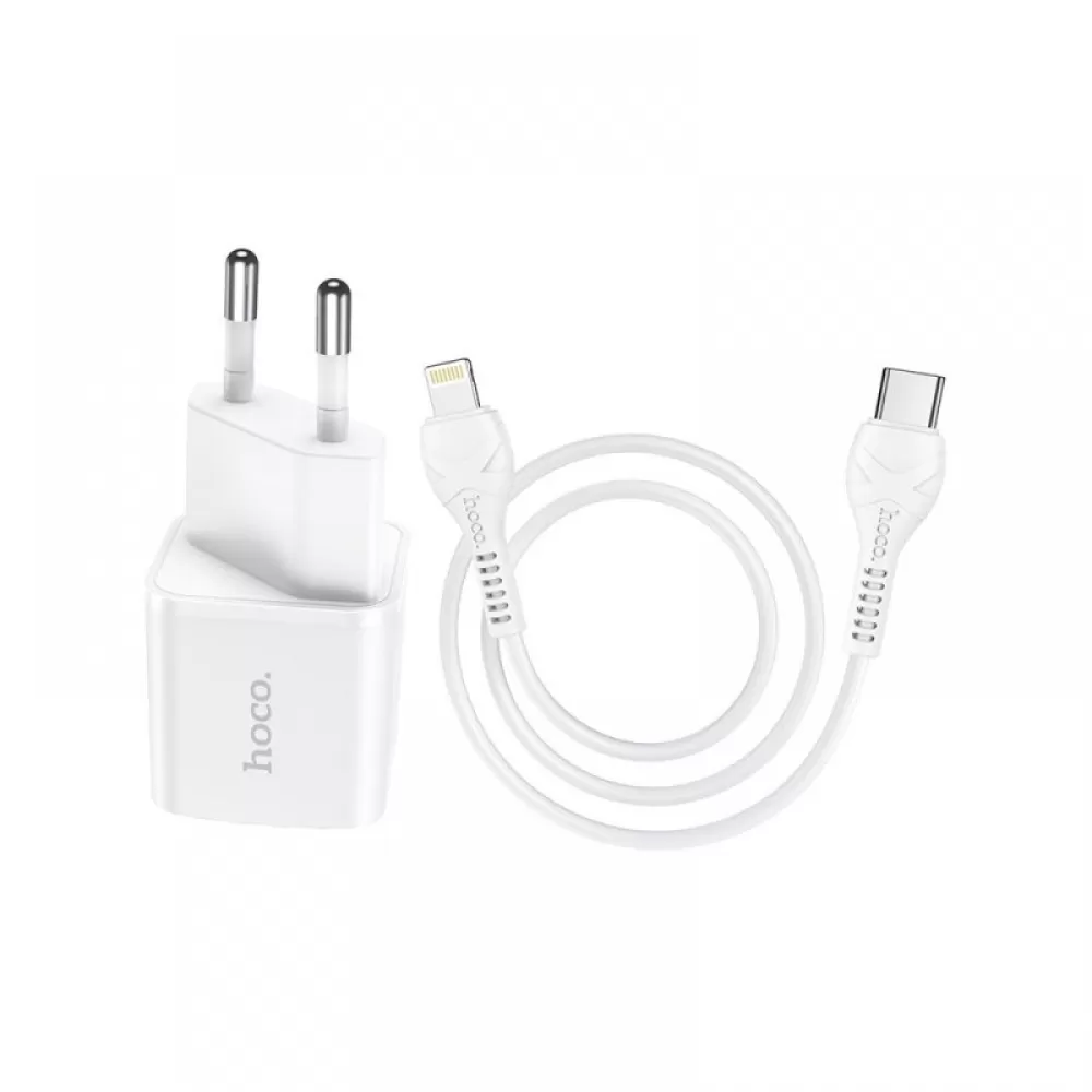 Kucni punjac HOCO. N10 Type C na lightning 20W beli