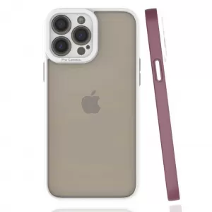 Futrola PVC PRO CAMERA za iPhone 12 (6.1) bordo