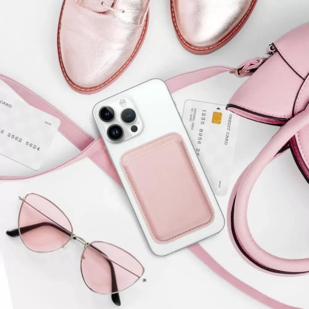 Kozni Novcanik MagSafe za telefon svetlo roze