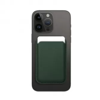 Kozni Novcanik MagSafe za telefon maslinasto zeleni