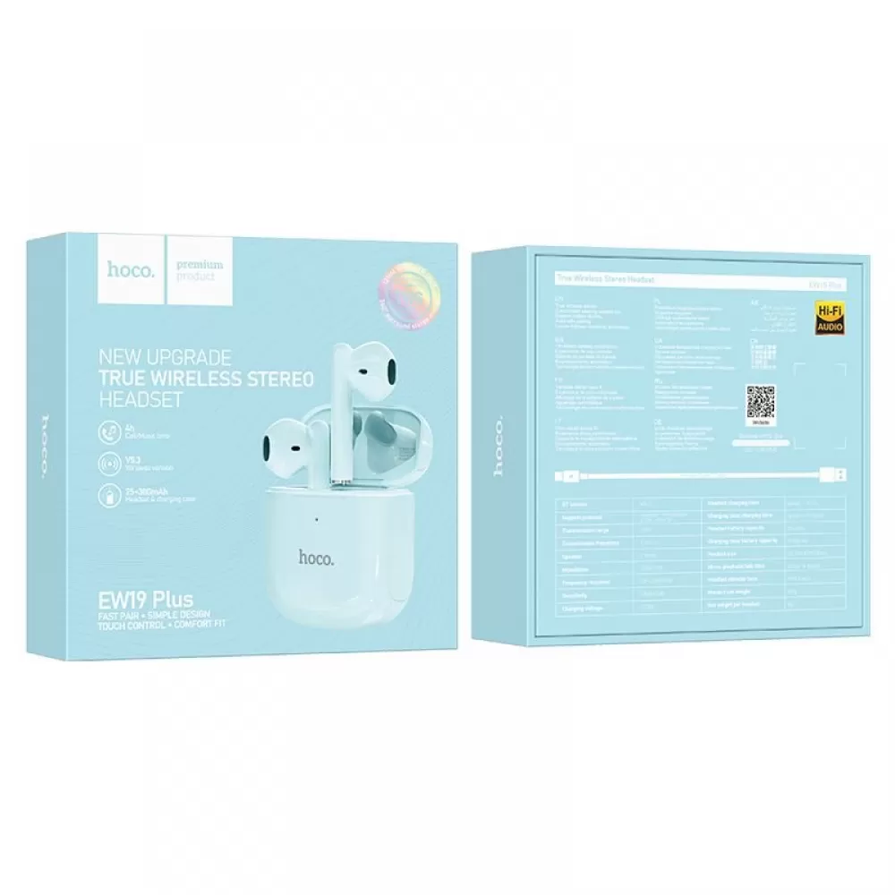 Bluetooth Slusalice HOCO. EW19 Plus plava