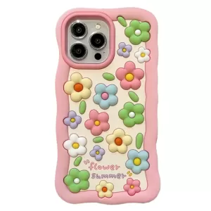 Futrola GUMMY FLOWER za iPhone 15 Pro Max (6.7) roze