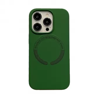 Futrola LEATHER CASE MAGSAFE za iPhone 14 Pro (6.1) maslinasto zelena