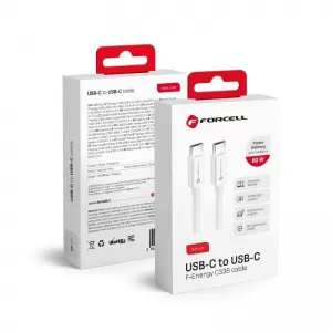 USB kabal FORCELL C338 Type C na Type C QC4.0 3a/20V PD 60W 50cm beli