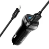 Auto punjac HOCO. Z40 2xUSB + kabal USB A na Lightning 2,4A crni