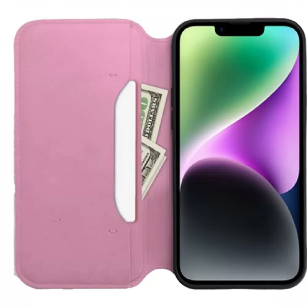 Futrola flip DUAL POCKET BOOK za Samsung Galaxy S24 roze