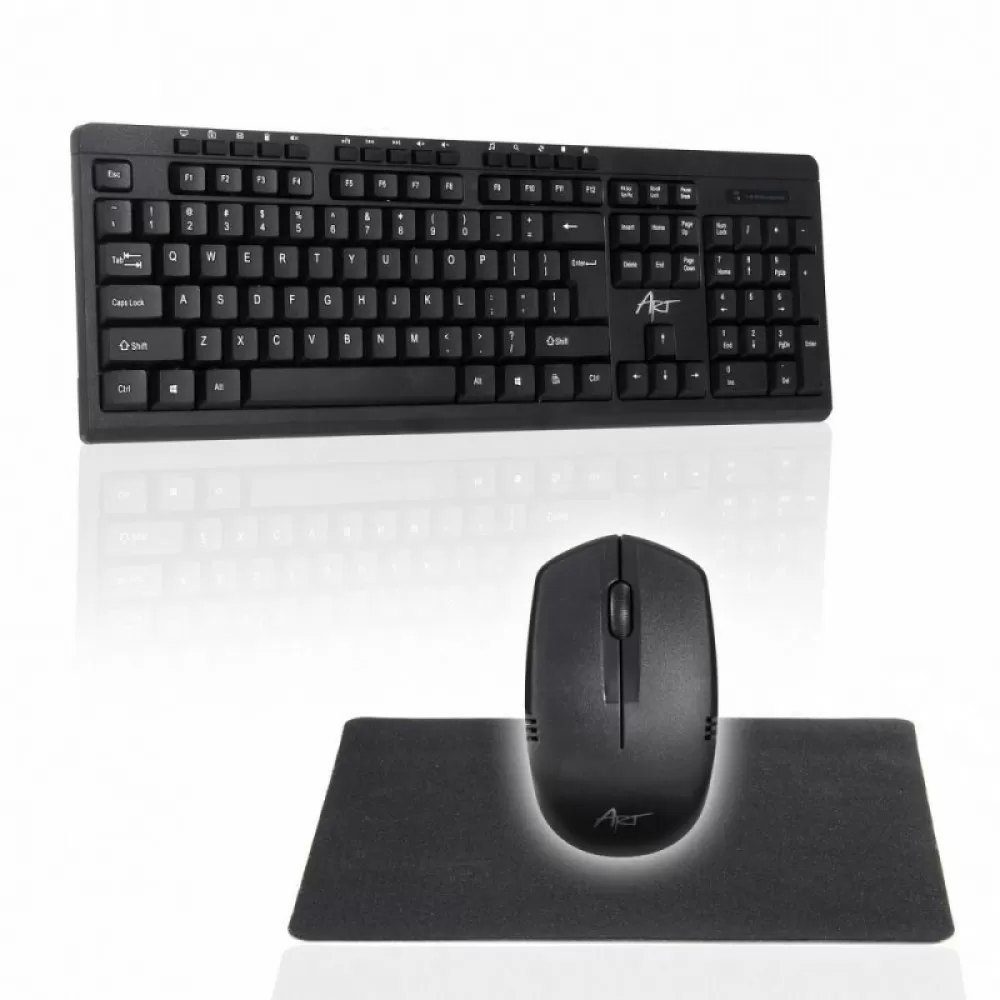 Bezicni set AK48A tastatura + mis + podloga za mis crna