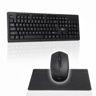Bezicni set AK-48A tastatura + mis + podloga za mis crna