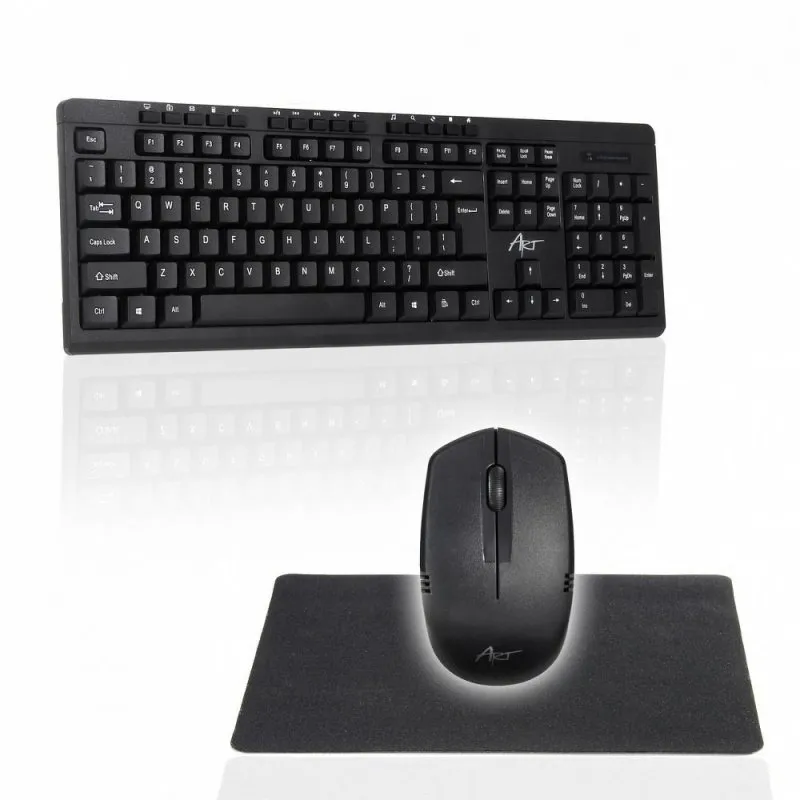 Bezicni set AK-48A tastatura + mis + podloga za mis crna