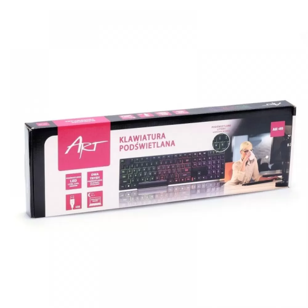 Tastatura ART AK-49 zicana (light) crna