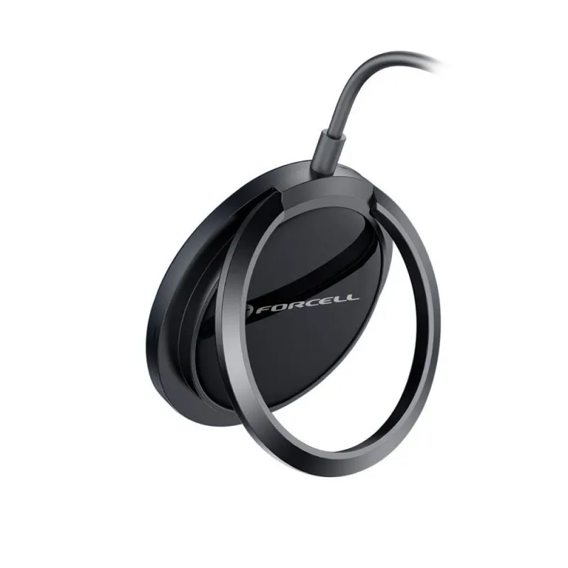 Bezicni punjac FORCELL F-ENERGY PowerPod magsafe sa prstenom crni