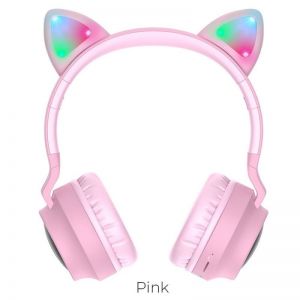 Bluetooth slusalice HOCO. W27 Cat Ear roze