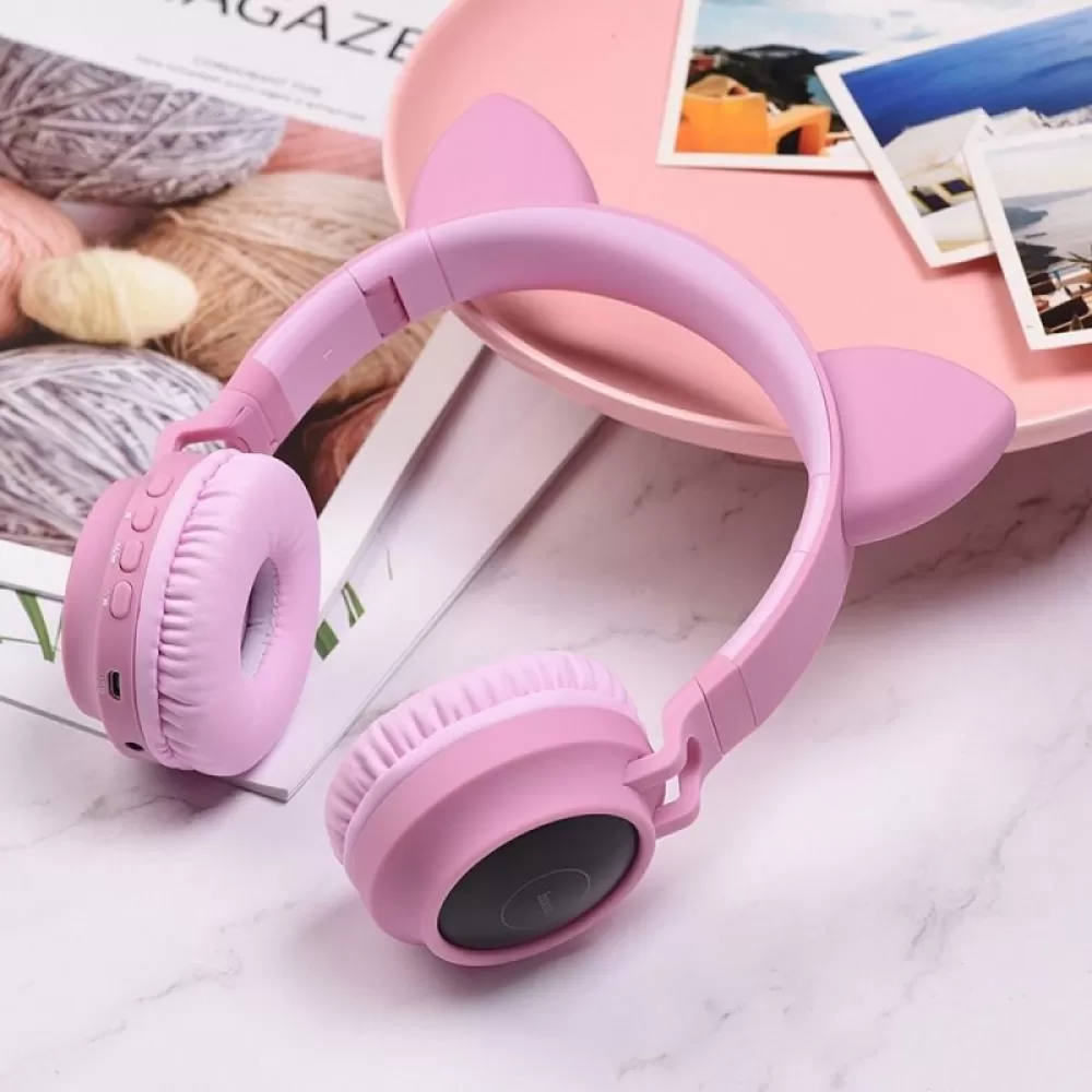 Bluetooth slusalice HOCO. W27 Cat Ear roze