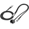 Bezicni punjac (punjac za sat) HOCO. CW54 2u1 za Apple Watch + kabal lightning crni