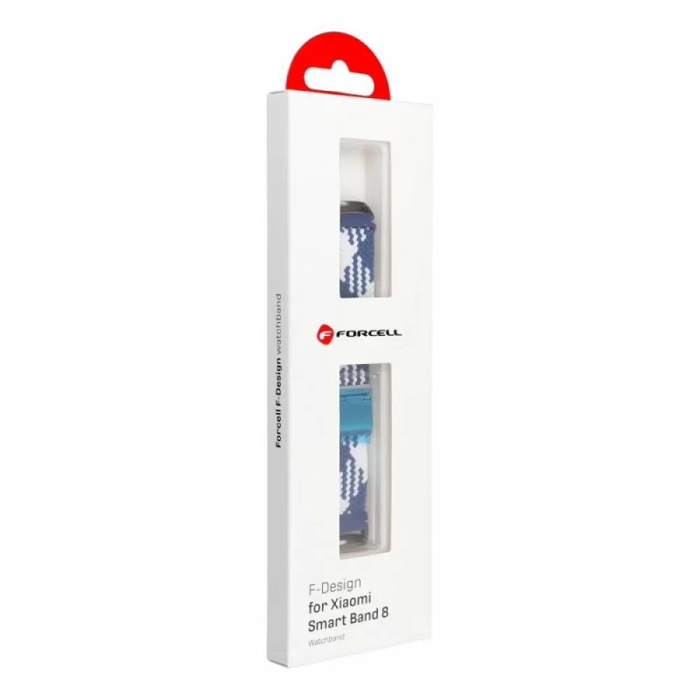 Forcell narukvica za sat F-DESIGN FX5 za Xiaomi Mi Band 8 plavo-bela