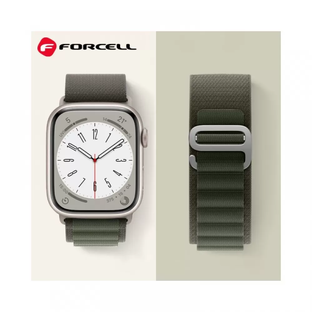 Forcell narukvica za sat F-DESIGN FA13 za Apple Watch 38/40/41mm maslinasto zelena
