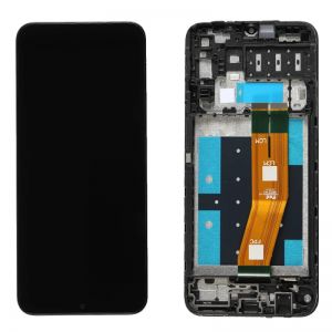 LCD + touchscreen + frame za Samsung A145 Galaxy A14 (zuti flet) black (service pack) FULL ORIGINAL EU