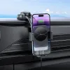 Auto drzac Hoco. HW14 Speed (za kontrolnu tablu) sa bezicnimn punjenjem 15W metal sivi