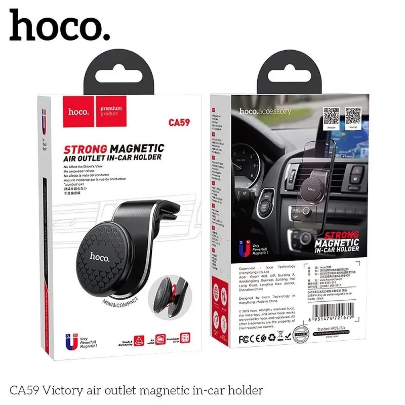 Auto drzac Hoco. CA59 (za ventilacioni otvor) strong magnetic crna