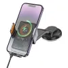 Auto drzac Hoco. HW8 (za kontrolnu tablu) sa bezicnim punjenjem 15W crni