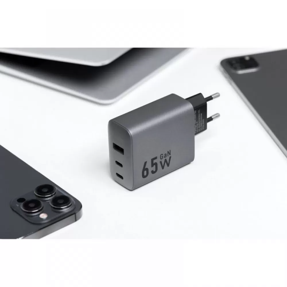 Kucni punjac (adapter) FORCELL F-Energy GAN 2x USB C 1x USB A port 4A 65W PD Quick Charge 4.0