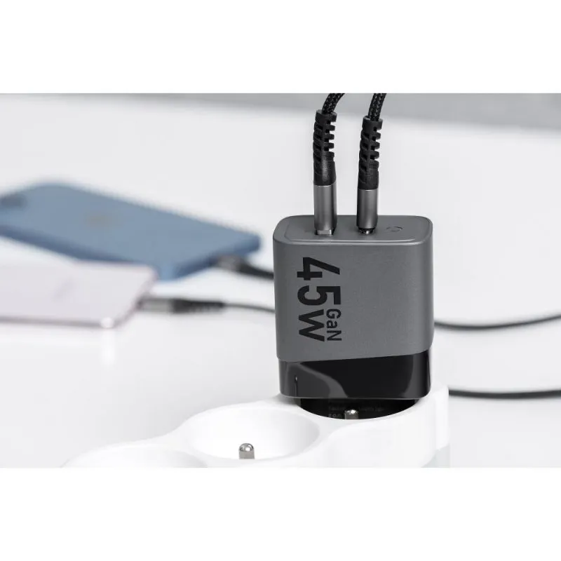 Kucni punjac (adapter) FORCELL F-Energy GAN USB-C i USB-A port VT-39 4A 45W PD Quick Charge 4.0 