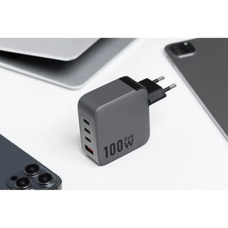 Kucni punjac FORCELL F-Energy GAN sa VT-46 3x USB-C i USB-A port 100W sa PD i Quick Charge 4.0