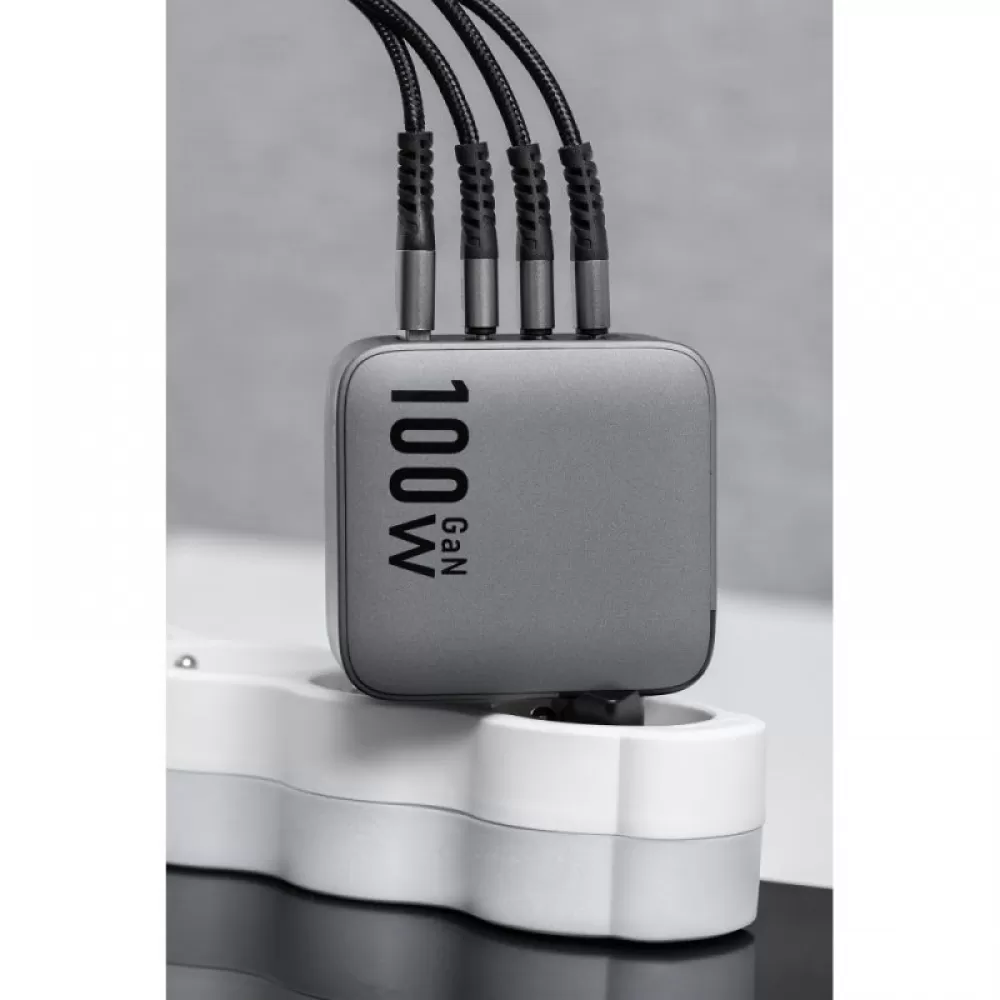 Kucni punjac FORCELL F-Energy GAN sa 3x USB-C i USB-A port 100W sa PD i Quick Charge 4.0