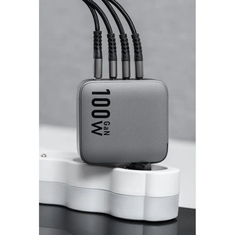 Kucni punjac FORCELL F-Energy GAN sa VT-46 3x USB-C i USB-A port 100W sa PD i Quick Charge 4.0