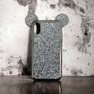 Futrola Mouse sa strasom za iPhone X srebrna