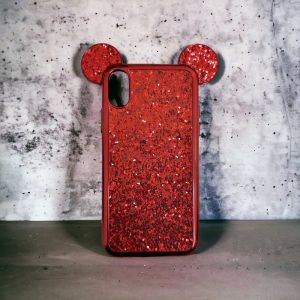 Futrola Mouse sa strasom za iPhone X crvena