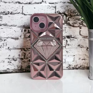 Futrola 3D DIAMOND za iPhone 13 (6.1) roze