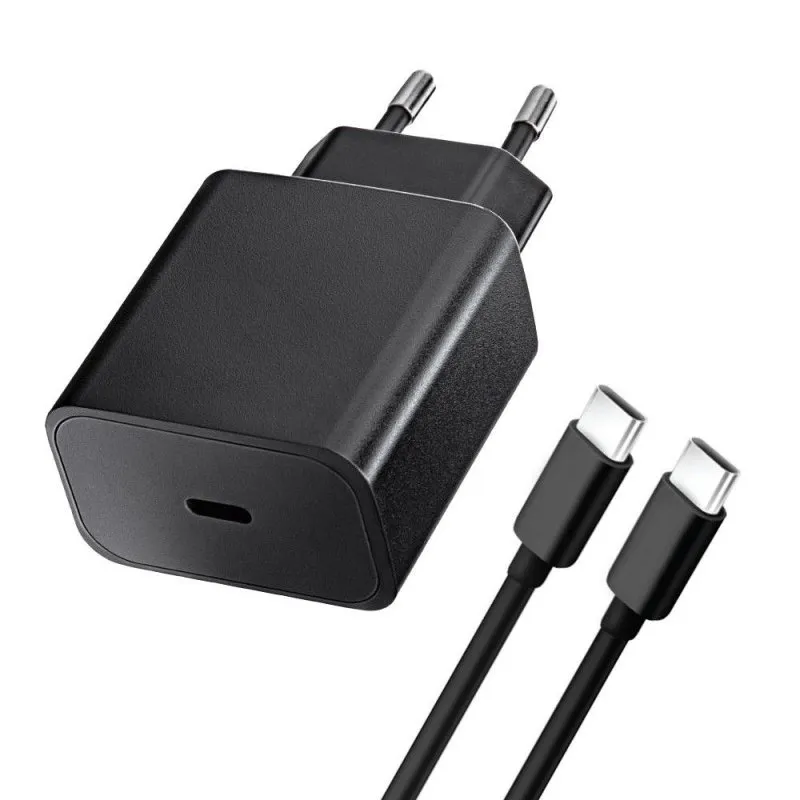 Kucni punjac BLUE STAR + Type C na Type C kabal 3A 25W sa PD i QC 4.0 funkcijom crni