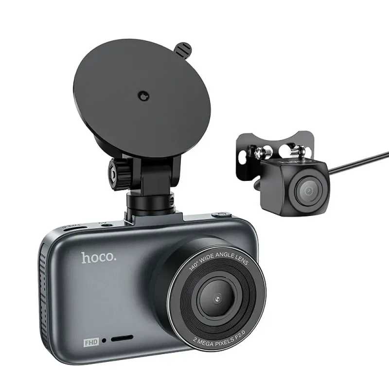 Hoco. auto kamera DV6 sa ekranom 3"  + zadnja kamera iron grey