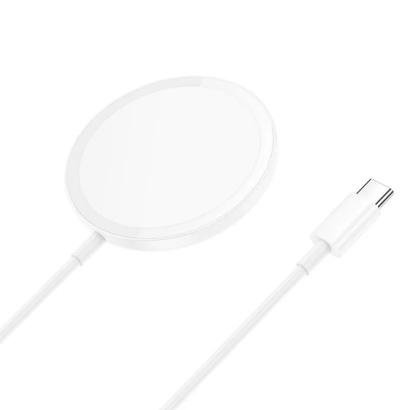 Bezicni punjac Hoco. CW52 MagSafe 15W Enjoy beli