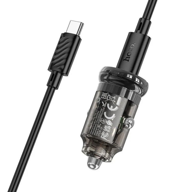 Auto punjac Hoco. Z53 Type C + kabal Type C na Type C PD QC3.0 30W crni
