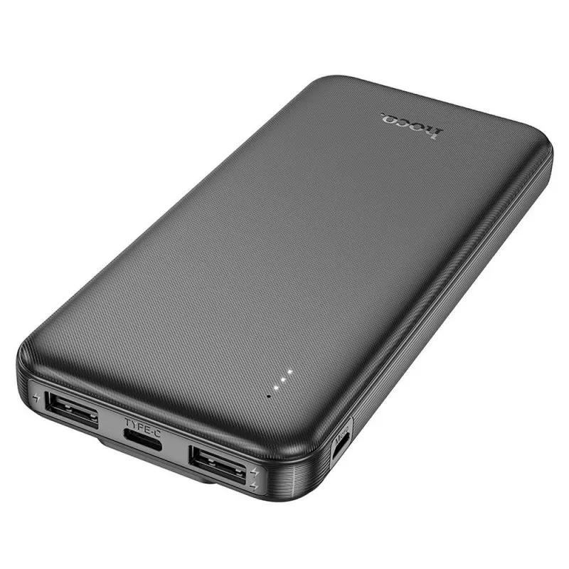 Power Bank Hoco. J118 10000 mAh with cables Type C + Lightning 2A crni