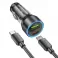 Auto punjac Hoco. NZ12A USB A + Type C + cable Type C na Type C PD QC3.0 3A 43W crni