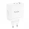 Kucni punjac (adapter) Hoco. N30 2 x Type C + USB A QC PD 65W GaN beli