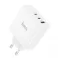 Kucni punjac (adapter) Hoco. N30 2 x Type C + USB A QC PD 65W GaN beli
