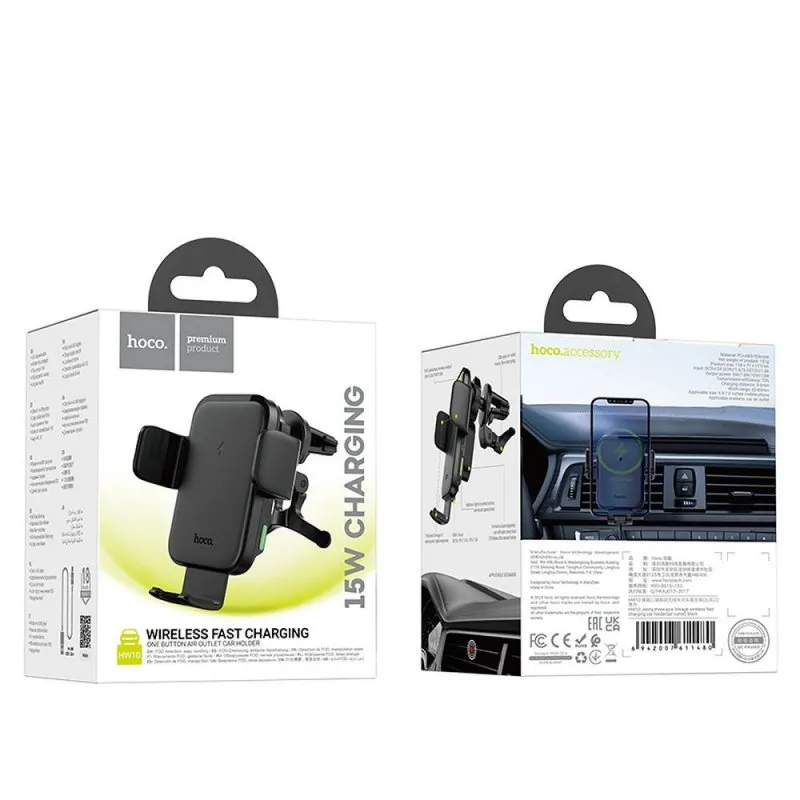 Auto drzac Hoco. HW10 magsafe (air vent) 15W crni