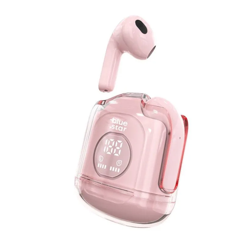 Bluetooth slusalice BLUE STAR TWS Transparency Fi22 roze