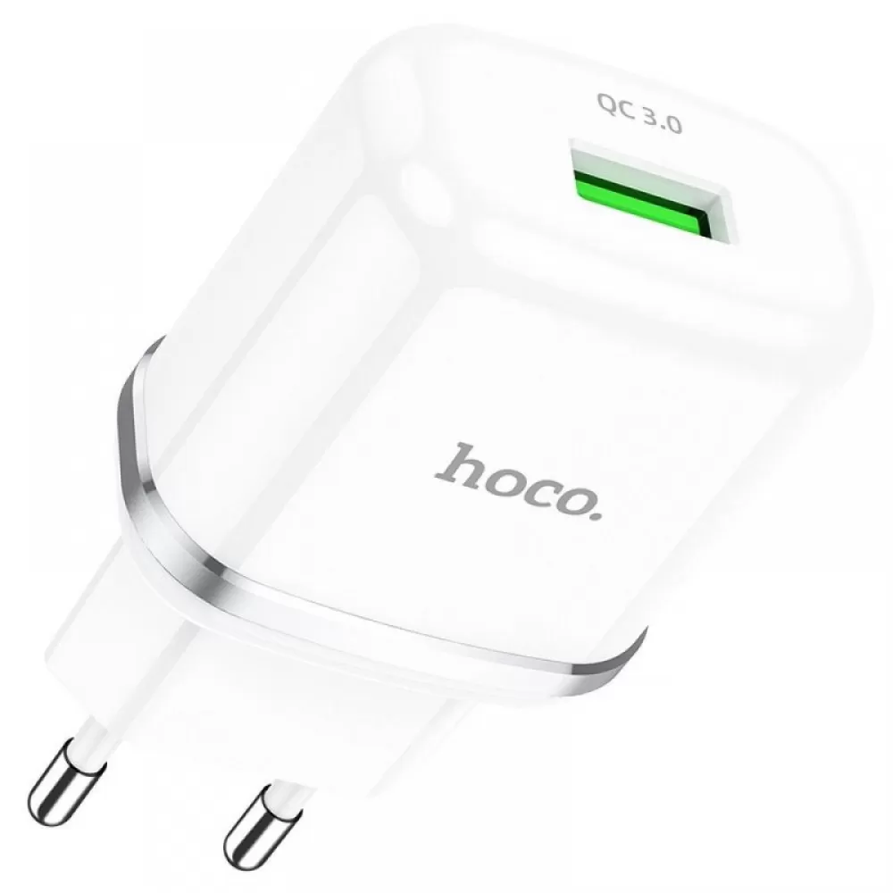 Adapter (Kucni punjac) HOCO. N3 USB 3A QC3.0 fast beli 18W