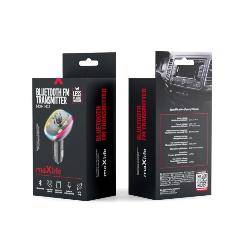 Auto punjac + FM transmiter bluetooth MXFT-03 crni
