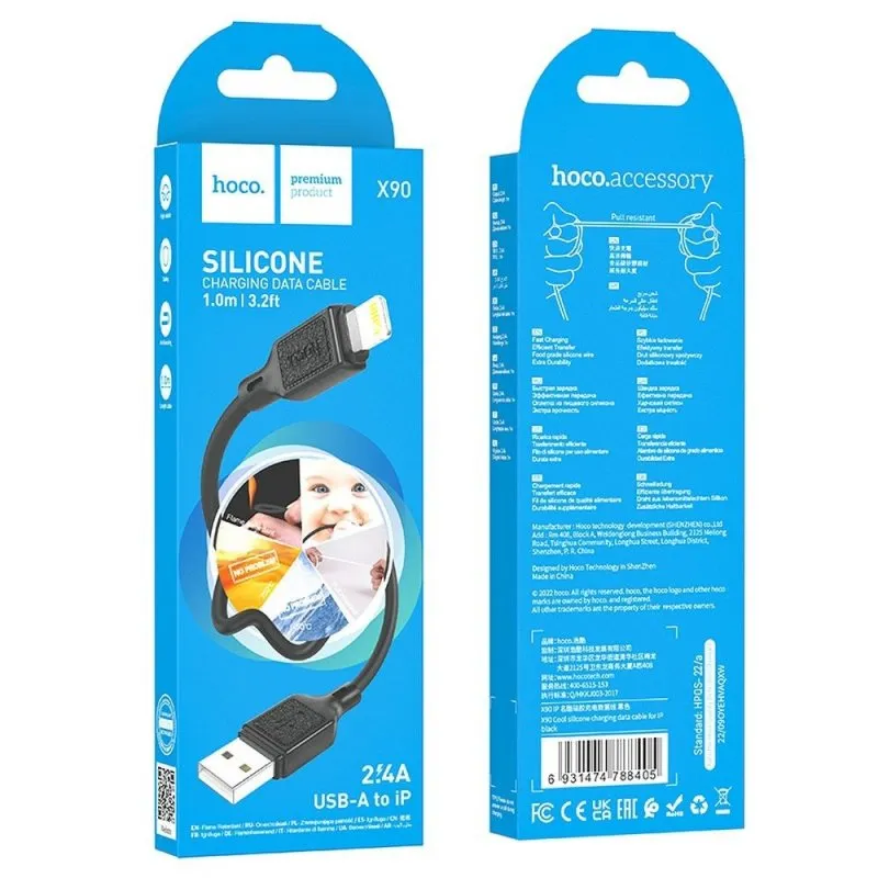 USB kabal HOCO 3A Type C X90 1m crni